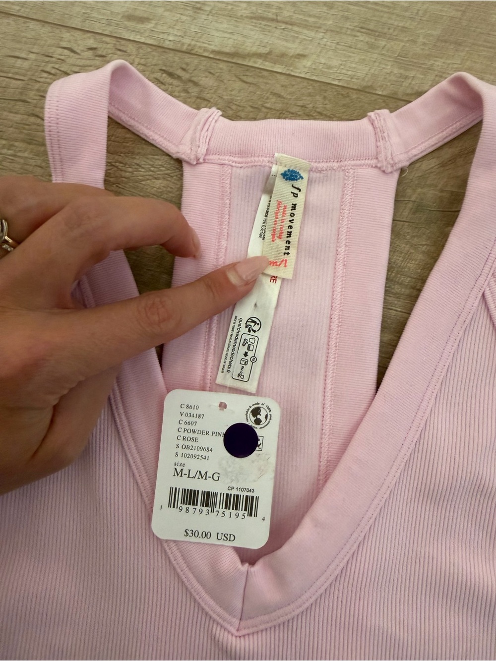 Free People Pink Ribbed Racerback Tank Top - Picture 4 of 4